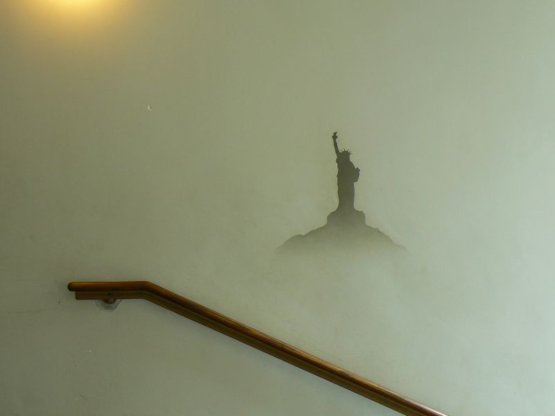Ellis Island: Dessin de la Statue de la Liberte a Ellis Island